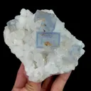 Natural Blue Cube Fluorite and Quartz, Mineral Specimen:Manaoshan,Hunan (110*85*45MM) - image 6