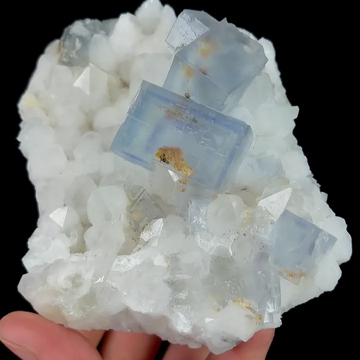 Natural Blue Cube Fluorite and Quartz, Mineral Specimen:Manaoshan,Hunan (110*85*45MM) - image 5