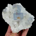 Natural Blue Cube Fluorite and Quartz, Mineral Specimen:Manaoshan,Hunan (110*85*45MM) - image 2