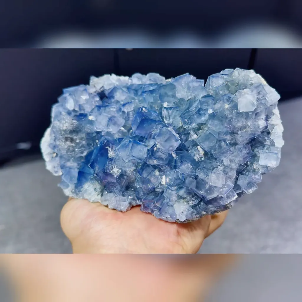Natural Blue Cube Fluorite comes from Fujian,China 160*90*55MM - image 3