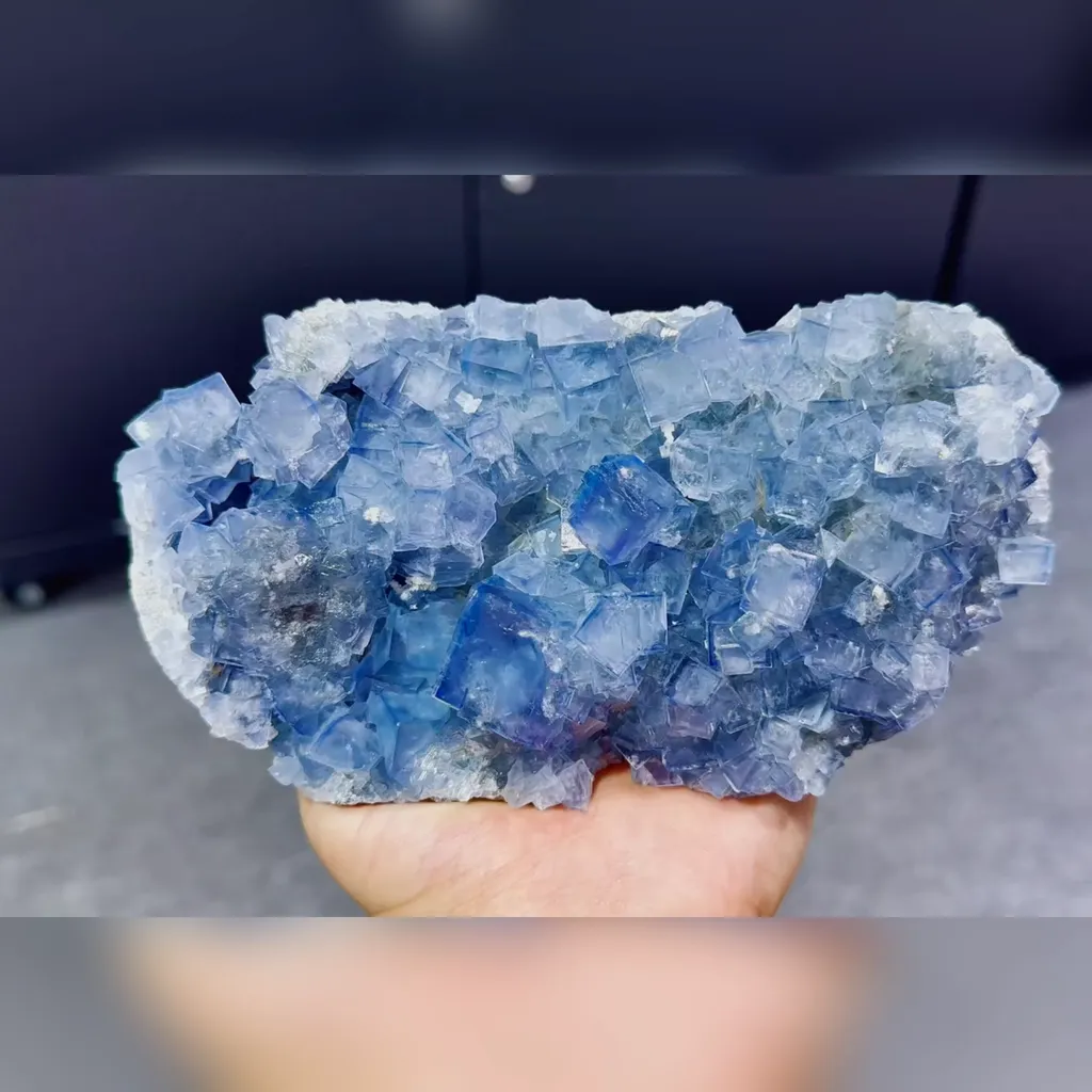 Natural Blue Cube Fluorite comes from Fujian,China 160*90*55MM image