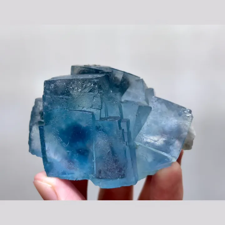Natural Blue Cube Fluorite, Mineral Specimen: Yaogangxian,Hunan (65*45*40MM) - image 3