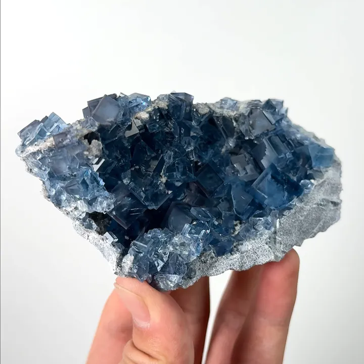 Natural Blue Cube Fluorite, Mineral Specimen:Yaogangxian,Hunan (105*60*30MM) - image 3