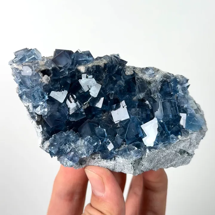 Natural Blue Cube Fluorite, Mineral Specimen:Yaogangxian,Hunan (105*60*30MM) - image 4