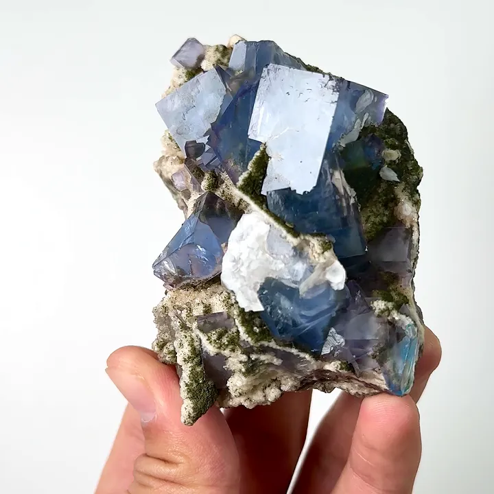 Natural Blue Cube Fluorite, Mineral Specimen:Yaogangxian,Hunan (55*85*35MM) - image 3