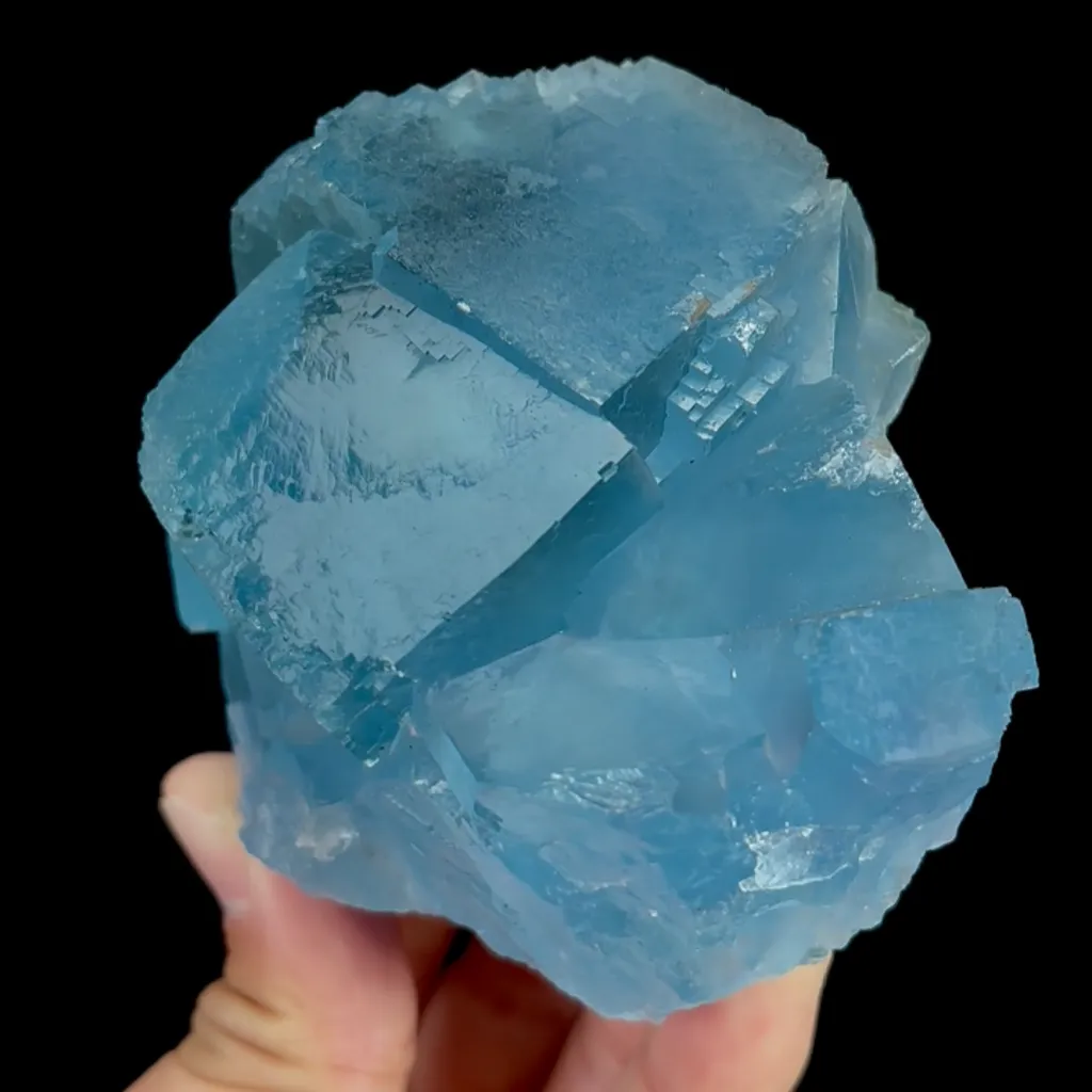 Natural Blue Cube Fluorite, Mineral Specimen:Yaogangxian,Hunan (90*80*50MM) image