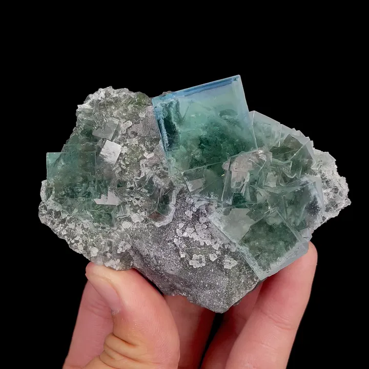 Natural Blue Cube Fluorite, Mineral Specimen:Zhejiang,China (80*65*35MM) - image 4