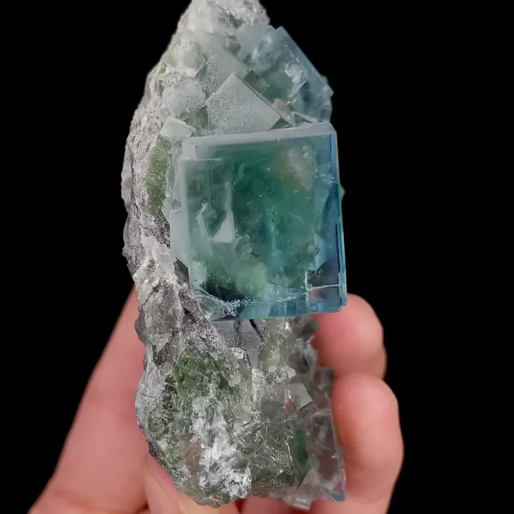 Natural Blue Cube Fluorite, Mineral Specimen:Zhejiang,China (80*65*35MM) - image 3