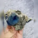 Natural Blue Cubic Fluorite and Arsenopyrite and Tourmaline Symbiosis comes from Yaogangxian,Hunan  90*60*50MM - image 6