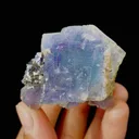 Natural Blue Cubic Fluorite and Arsenopyrite Symbiosis comes from Yaogangxian,Hunan 45*40*40MM - image 1