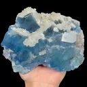 Natural Blue Cubic Fluorite and Calcite, Mineral Specimen:Fujian,China (160*130*60MM) - image 3