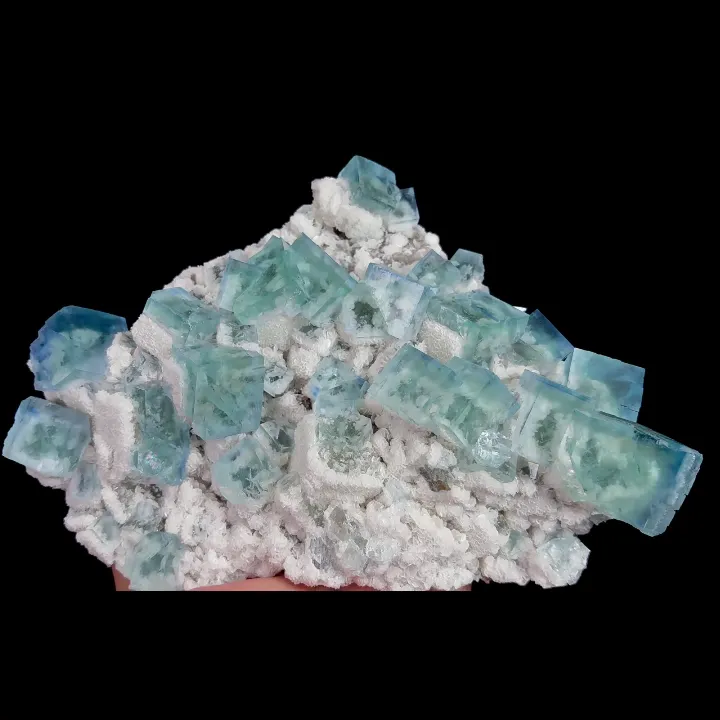 Natural Blue Cubic Fluorite and Calcite, Mineral Specimen:Xianghualing,Hunan (200*140*50MM) - image 4