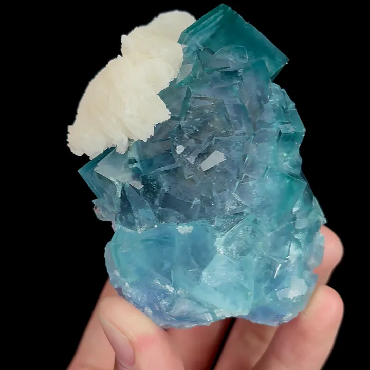 Natural Blue Cubic Fluorite and Calcite, Mineral Specimen:Yaogangxian,Hunan (55*80*35MM) - image 3