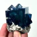 Natural Blue Cubic Fluorite and Calcite, Mineral Specimen:Yaogangxian,Hunan (65*60*55MM) - image 3