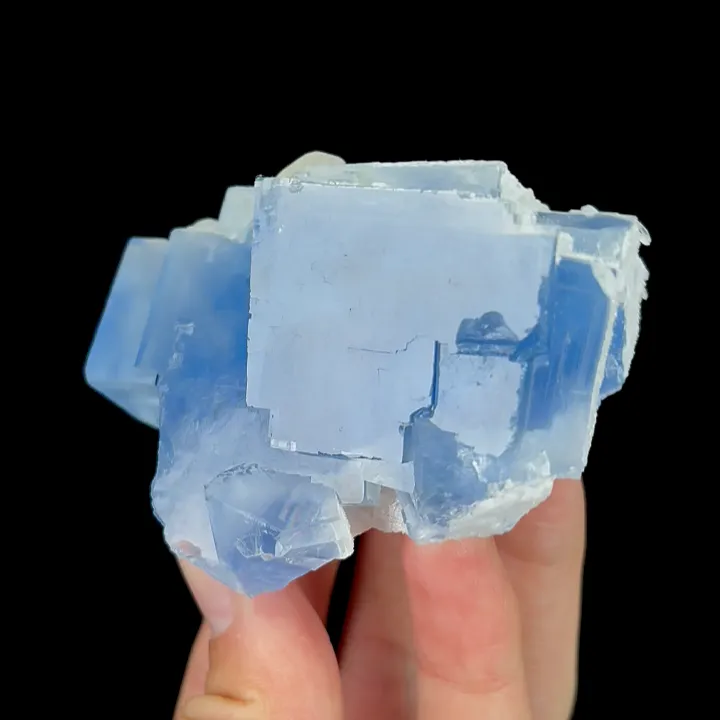 Natural Blue Cubic Fluorite and Calcite, Mineral Specimen:Yaogangxian,Hunan (75*55*50MM) image