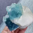 Natural Blue Cubic Fluorite and Calcite Symbiosis comes from Yaogangxian,Hunan 70*65*70MM - image 3