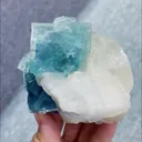 Natural Blue Cubic Fluorite and Calcite Symbiosis comes from Yaogangxian,Hunan 70*65*70MM - image 1