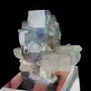 Natural Blue Cubic Fluorite and Clear Quartz Cluster, Mineral Specimen:Yaogangxian,Hunan (75*55*30MM) - image 2