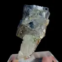 Natural Blue Cubic Fluorite and Clear Quartz Cluster, Mineral Specimen:Yaogangxian,Hunan (75*55*30MM) - image 4