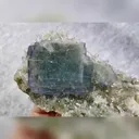 Natural Blue Cubic Fluorite and Clear Quartz Cluster Symbiosis comes from Yaogangxian,Hunan 100*55*50MM - image 3