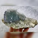 Natural Blue Cubic Fluorite and Clear Quartz Cluster Symbiosis comes from Yaogangxian,Hunan 100*55*50MM - image 8