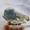 Natural Blue Cubic Fluorite and Clear Quartz Cluster Symbiosis comes from Yaogangxian,Hunan 100*55*50MM - image 2