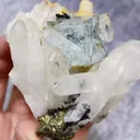 Natural Blue Cubic Fluorite and Clear Quartz Cluster Symbiosis comes from Yaogangxian,Hunan 75*70*50MM - image 4