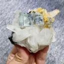Natural Blue Cubic Fluorite and Clear Quartz Cluster Symbiosis comes from Yaogangxian,Hunan 75*70*50MM - image 5