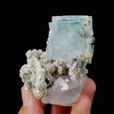 Natural Blue Cubic Fluorite and Clear Quartz Symbiosis comes from Yaogangxian,Hunan 50*55*65MM - image 1