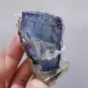 Natural Blue Cubic Fluorite and Flaky Calcite and Cacite Symbiosis comes from Yaogangxian,Hunan 35*60*30MM - image 3