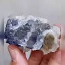 Natural Blue Cubic Fluorite and Flaky Calcite and Cacite Symbiosis comes from Yaogangxian,Hunan 35*60*30MM - image 5