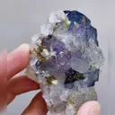 Natural Blue Cubic Fluorite and Flaky Calcite and Cacite Symbiosis comes from Yaogangxian,Hunan 35*60*30MM - image 4