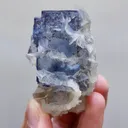 Natural Blue Cubic Fluorite and Flaky Calcite and Cacite Symbiosis comes from Yaogangxian,Hunan 35*60*30MM - image 8