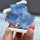 Natural Blue Cubic Fluorite and Flaky Calcite Coexist comes from Yindu，Neimenggu 40*35*20MM - image 2