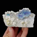 Natural Blue Cubic Fluorite and Flaky Calcite Symbiosis comes from Yaogangxian,Hunan 90*50*35MM - image 1