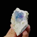 Natural Blue Cubic Fluorite and Flaky Calcite Symbiosis comes from Yaogangxian,Hunan 90*50*35MM - image 3