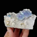Natural Blue Cubic Fluorite and Flaky Calcite Symbiosis comes from Yaogangxian,Hunan 90*50*35MM - image 2