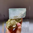 Natural Blue Cubic Fluorite and Lamellar Mica Symbiosis comes from Xuebaoding,Sichuan 60*60*90MM - image 2