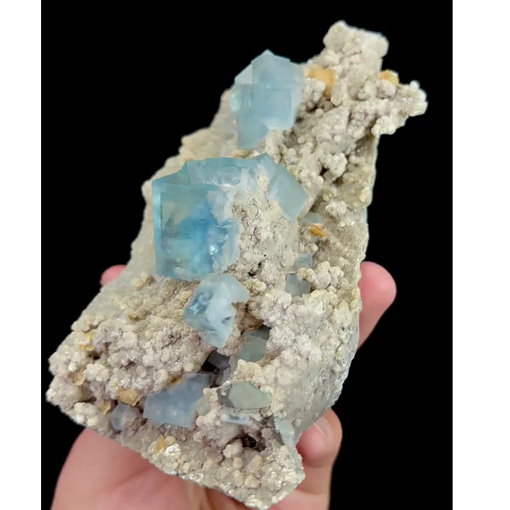 Natural Blue Cubic Fluorite and Mica, Mineral Specimen:Yaogangxian,Hunan (135*75*50MM) - image 3