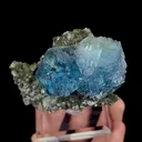 Natural Blue Cubic Fluorite and Mica, Mineral Specimen:Yaogangxian,Hunan (70*45*30MM) - image 4