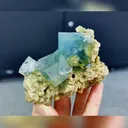 Natural Blue Cubic Fluorite and Mica Symbiosis comes fom Yaogangxian,Hunan 85*60*35MM - image 1