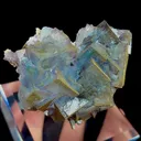 Natural Blue Cubic Fluorite and Pyrite, Mineral Specimen:Yaogangxian,Hunan (70*55*35MM) - image 3