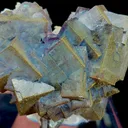 Natural Blue Cubic Fluorite and Pyrite, Mineral Specimen:Yaogangxian,Hunan (70*55*35MM) - image 4