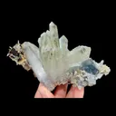 Natural Blue Cubic Fluorite and Quartz Cluster, Mineral Specimen:Yaogangxian,Hunan (135*85*45MM) - image 1
