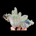 Natural Blue Cubic Fluorite and Quartz Cluster, Mineral Specimen:Yaogangxian,Hunan (135*85*45MM) - image 2