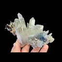 Natural Blue Cubic Fluorite and Quartz Cluster, Mineral Specimen:Yaogangxian,Hunan (135*85*45MM) - image 4