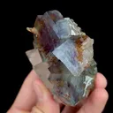 Natural Blue Cubic Fluorite and Quartz Cluster, Mineral Specimen:Yaogangxian,Hunan (60*65*40MM) - image 4