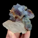 Natural Blue Cubic Fluorite and Quartz Cluster, Mineral Specimen:Yaogangxian,Hunan (60*65*40MM) - image 5