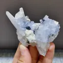 Natural Blue Cubic Fluorite and Quartz Clusters Symbiosis comes from Yaogangxian,China 80*55*30MM - image 1