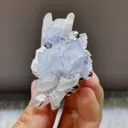 Natural Blue Cubic Fluorite and Quartz Clusters Symbiosis comes from Yaogangxian,China 80*55*30MM - image 2
